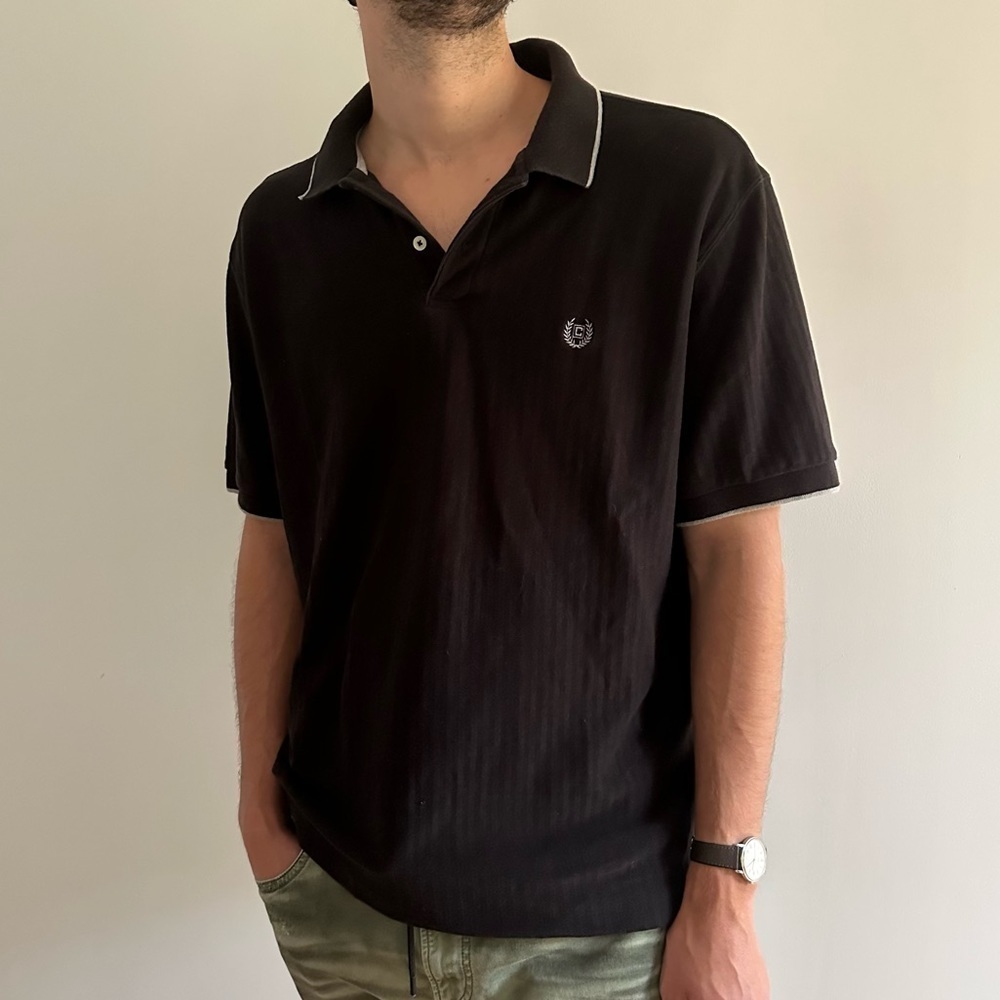 CHAPS BLACK SHIRT SLEEVE POLO - XL - Picture 4 of 14